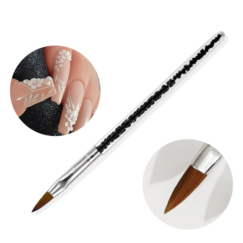 

1 шт. кисть для дизайна ногтей черная ручка Узор Акриловый УФ-гель для наращивания покрытия Рисование ручка для рисования искусственный инструмент для ногтей