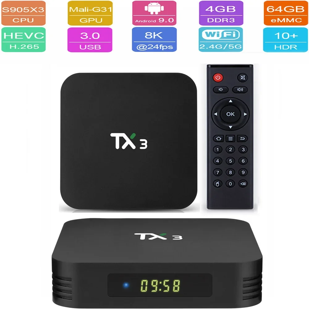 ТВ-приставка Tanix TX3, Android 9,0, Amlogic S905X3, H.265, 8K, HDR, 2,4/5 ГГц, Wi-Fi, 4 + 32/64 ГБ
ТВ-приставка Tanix TX3, Android 9,0, Amlogic S905X3, H.265, 8K, HDR, 2,4/5 ГГц, Wi-Fi, 4 + 32/64 ГБ
