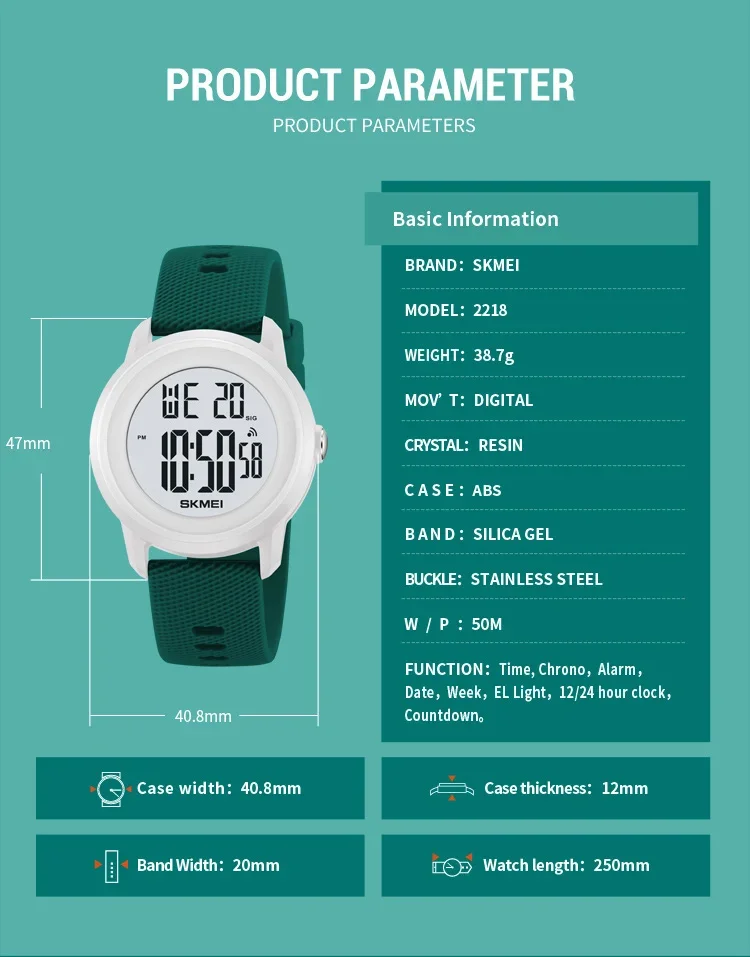 SKMEI 2218 Stopwatch Wristwatch Clock reloj hombre Cool Digital Countdown Sport Watches For Men Women Student 5Bar Waterproof SKMEI 2218 Stopwatch Wristwatch Clock reloj hombre Cool Digital Countdown Sport Watches For Men Women Student 5Bar Waterproof