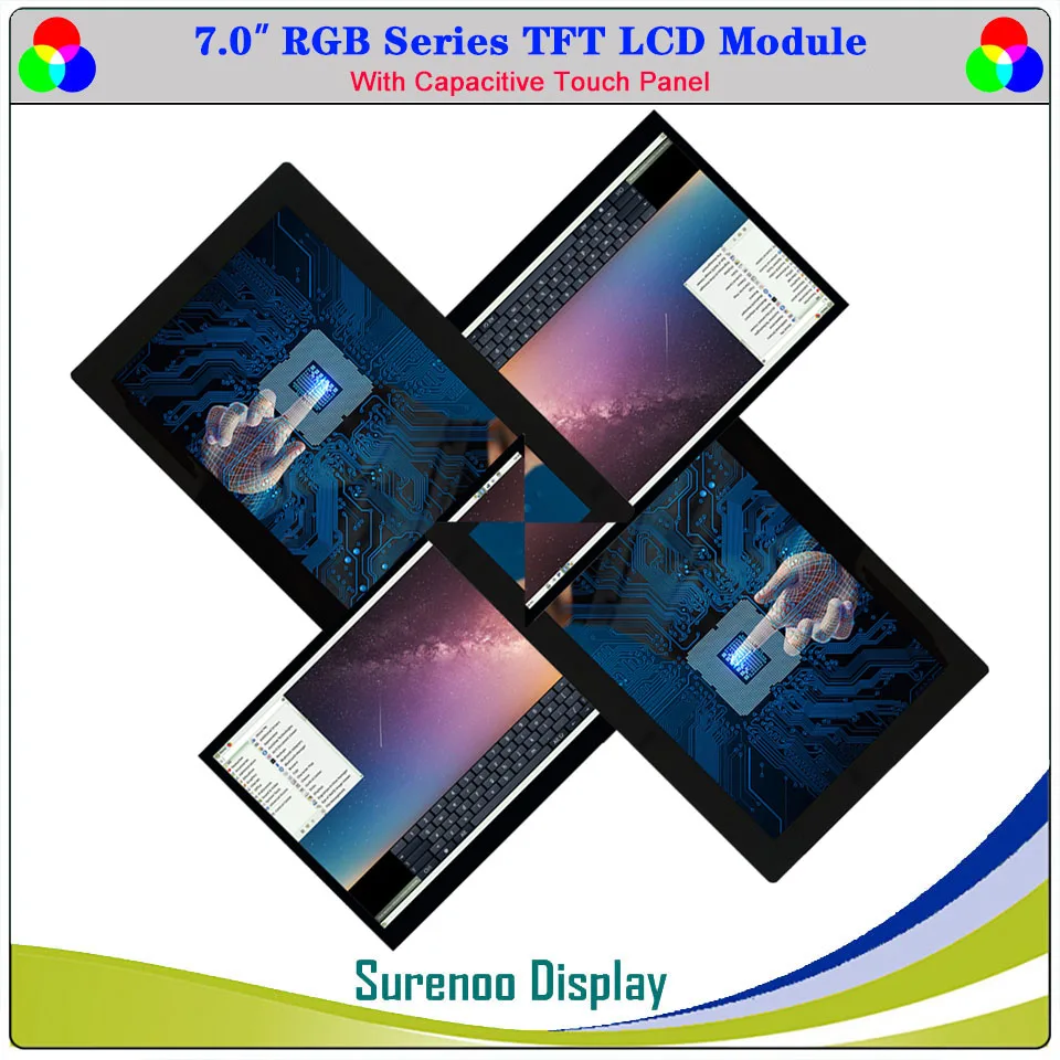 

7" inch 1024*600 / 800*480 40P_RGB TFT Capacitive Touch LCD Module Display Screen Panel Compatible Alientek STM32 Board