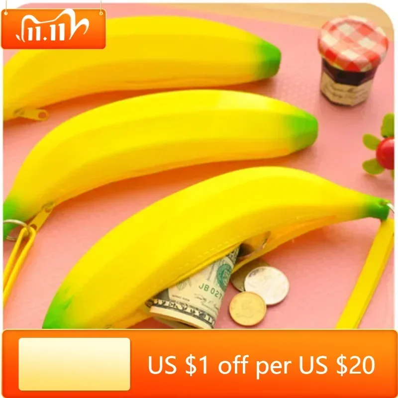 Novelty Funny Silicone Portable Yellow Banana Coin Purses Multifunction Pencil Case Purse Bag Wallet Key Bag Pouch
Novelty Funny Silicone Portable Yellow Banana Coin Purses Multifunction Pencil Case Purse Bag Wallet Key Bag Pouch