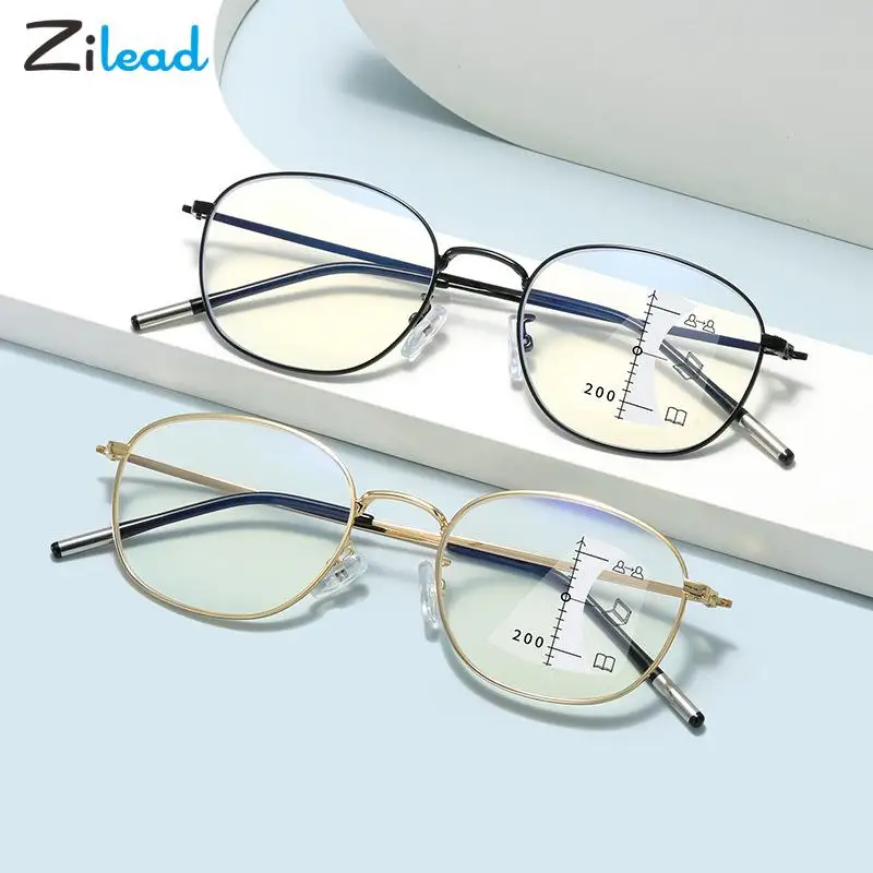 

Очки Zilead с защитой от синего света для мужчин и женщин, аксессуар для чтения с многофокальными линзами, ультралегкие, для дальнозоркости