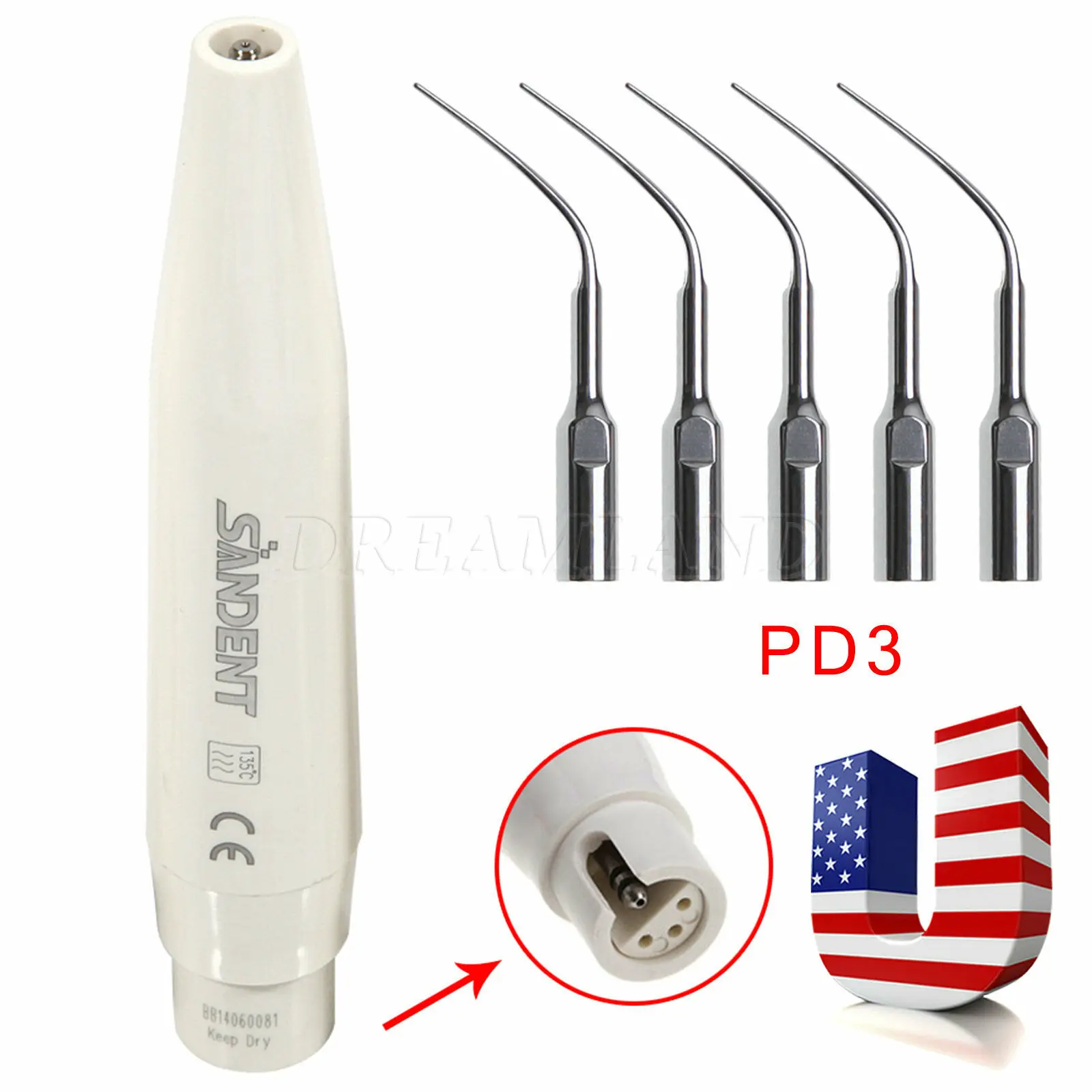 Dental Detachable Ultrasonic Piezo Scaler Handpiece Fit DTE SATELEC +5PCS Perio Tips PD3
Dental Detachable Ultrasonic Piezo Scaler Handpiece Fit DTE SATELEC +5PCS Perio Tips PD3