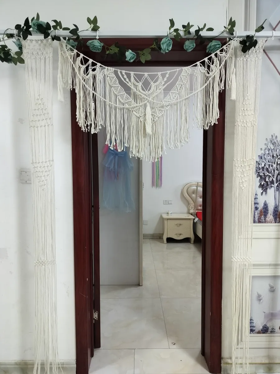 Large Macrame Headboard Backdrop - Handwoven Wedding Arch Drape 10 Sc7f213af24fd4c19b01f1f41625c79b9b