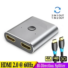 4K HDMI Switch 2 Ports Bi-directional 1x2 / 2x1 HDMI Switcher Splitter Supports Ultra HD 4K 1080P 3D HDR HDCP for PS4 Xbox HDTV
4K HDMI Switch 2 Ports Bi-directional 1x2 / 2x1 HDMI Switcher Splitter Supports Ultra HD 4K 1080P 3D HDR HDCP for PS4 Xbox HDTV