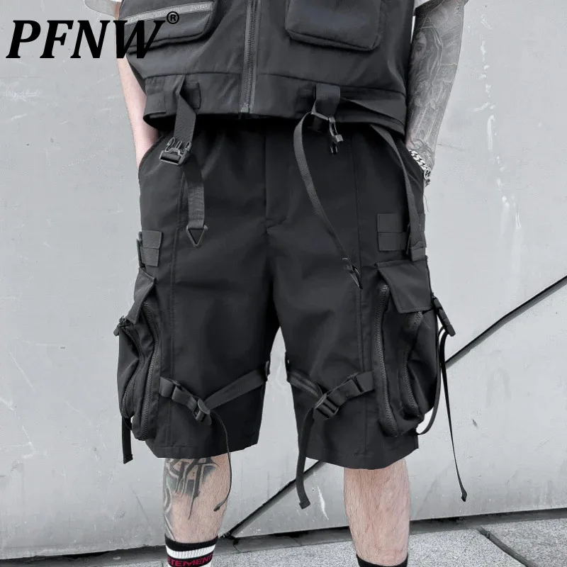 PFNW New Summer Men's Shorts Loose Webbing Solid Color Elastic Waist Multi-pocket Overall Dark Style Male Trousers 12C406
PFNW New Summer Men's Shorts Loose Webbing Solid Color Elastic Waist Multi-pocket Overall Dark Style Male Trousers 12C406