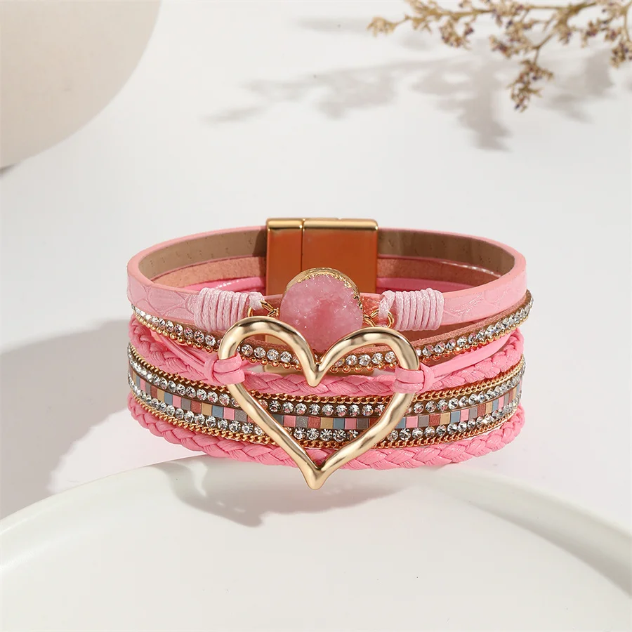 New Metal Love Heart Charm Leather Bracelets for Women Fashion Bohemian Rhinestone Resin Wrap Bracelet Bangle Couple Jewelry 7 Mallzona Sc7f2d30659654e33bff1d9e1e03d0a91d New Metal Love Heart Charm Leather Bracelets for Women Fashion Bohemian Rhinestone Resin Wrap Bracelet Bangle Couple Jewelry Mallzona