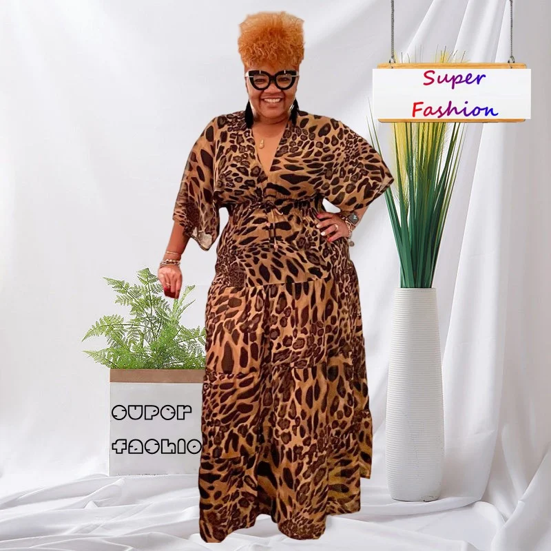 WSFEC L-5XL elegant dresses for women 2023 spring summer plus size leopard short sleeve sexy casual maxi dress female outfits
WSFEC L-5XL elegant dresses for women 2023 spring summer plus size leopard short sleeve sexy casual maxi dress female outfits