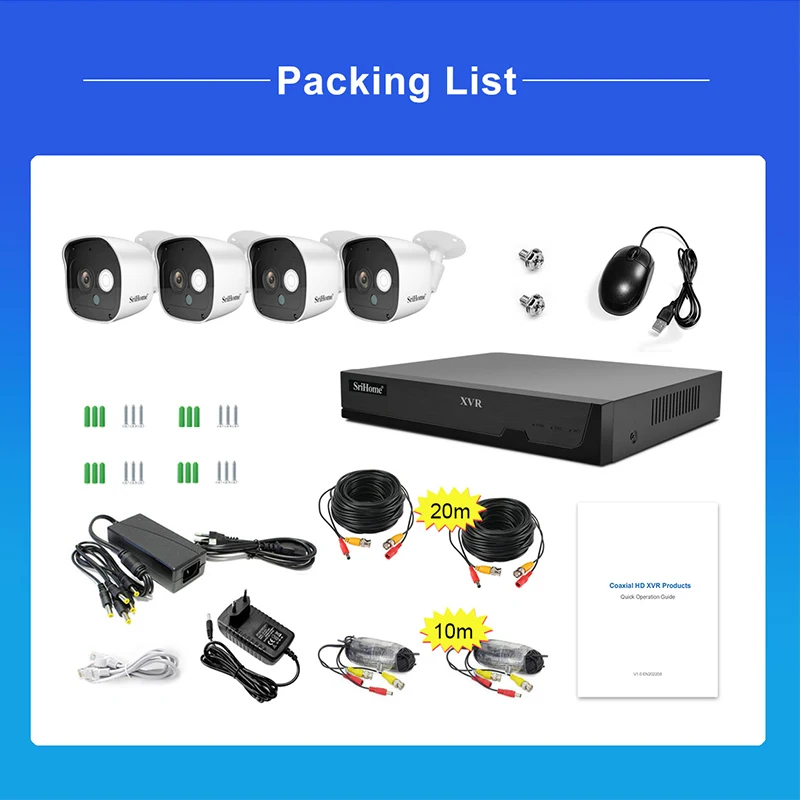 Srihome NVS008 4CH HD 1080P TVI/AHD/DVR/NVR/CVI Coaxial Monitor XVR Kit Max 8TB HDD HDMI VGA Output H.265 Network Video Recorder
Srihome NVS008 4CH HD 1080P TVI/AHD/DVR/NVR/CVI Coaxial Monitor XVR Kit Max 8TB HDD HDMI VGA Output H.265 Network Video Recorder