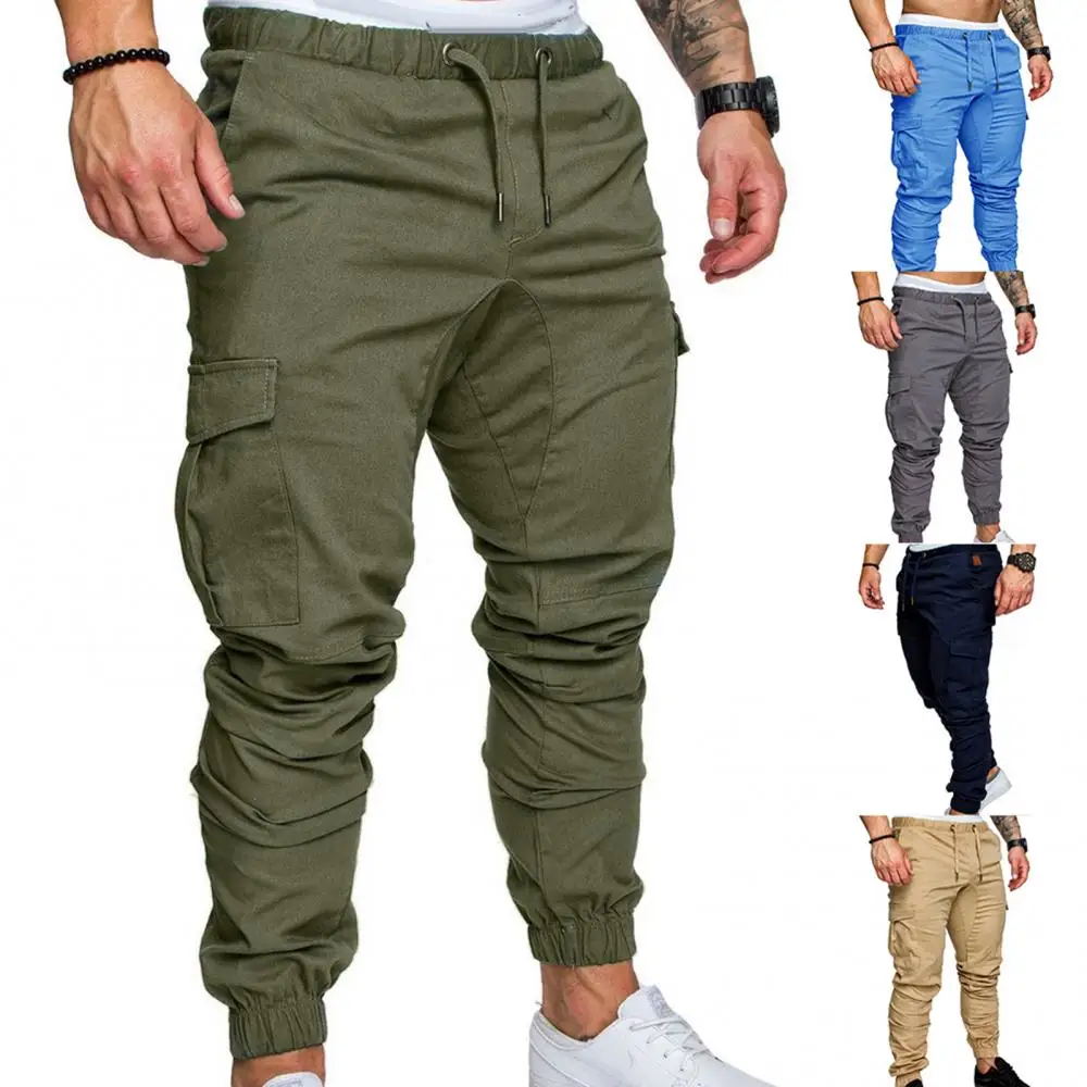 

Мужские штаны для бега, джоггеры, спортивные брюки с завязками на щиколотке, повседневные брюки, узкие брюки-карго, тренировочные спортивные Леггинсы для бодибилдинга