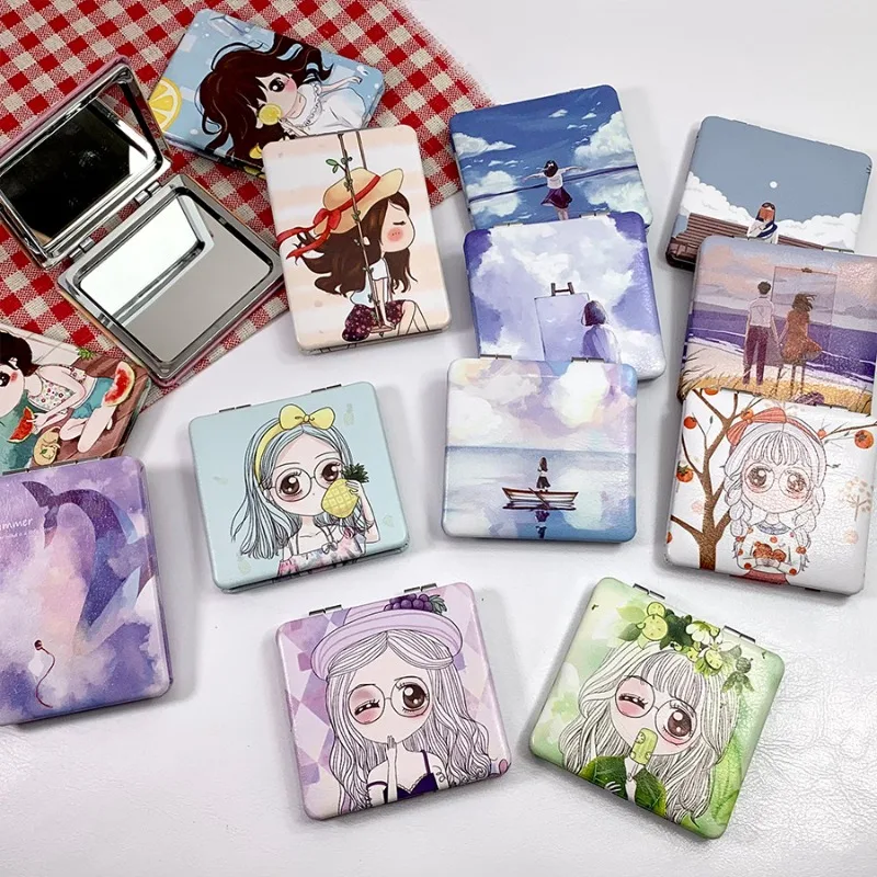 Folding Makeup Mirror Cute Cartoon Double-sided Mirror Girl Bag Square PU Leather Small Mirrors Wholesale Gift New Vanity Mirror
Folding Makeup Mirror Cute Cartoon Double-sided Mirror Girl Bag Square PU Leather Small Mirrors Wholesale Gift New Vanity Mirror