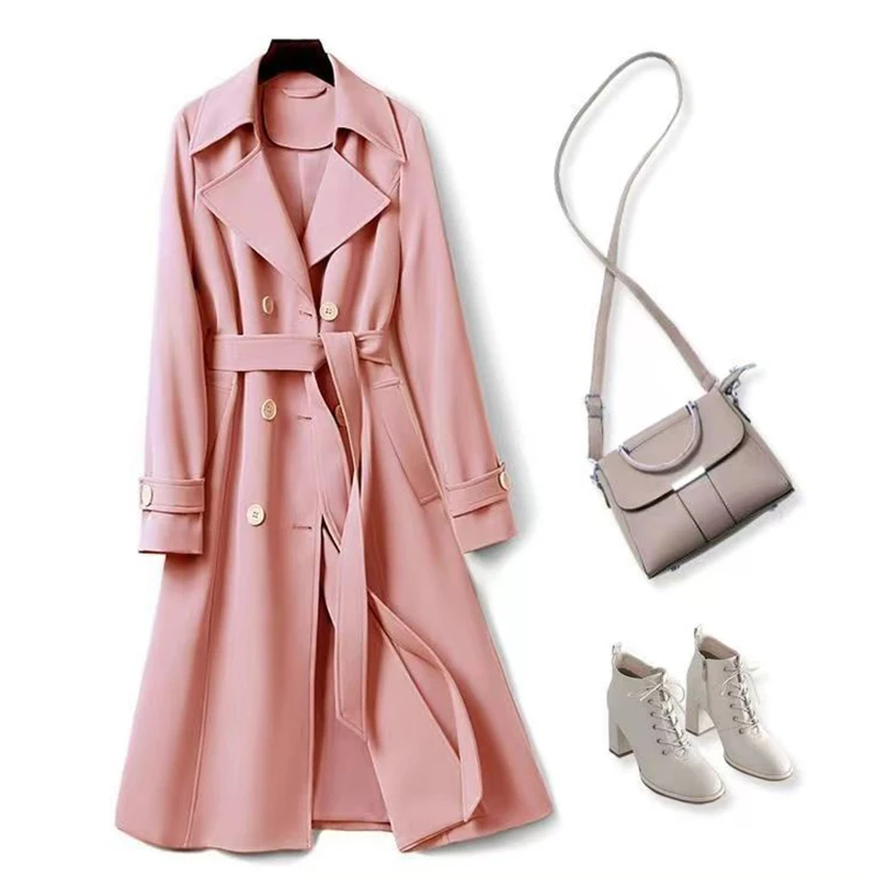 Trench Double Breasted Long Coat Lapel Female Windbreaker Long Sleeve Lady Trend Casual Outerwear Hotsale Women Vintage Autumn
Trench Double Breasted Long Coat Lapel Female Windbreaker Long Sleeve Lady Trend Casual Outerwear Hotsale Women Vintage Autumn