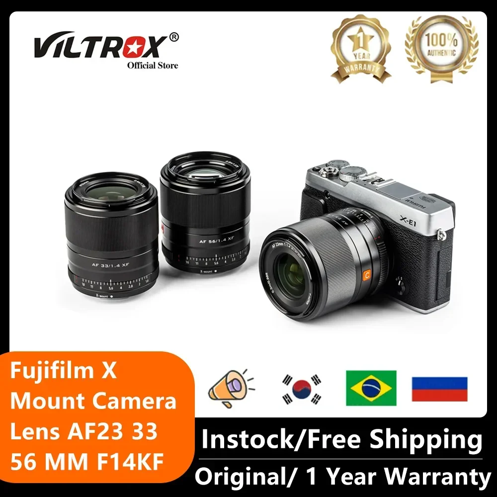 

Viltrox 23mm 33mm 56mm F1.4 XF Lens Auto Focus Large Aperture Portrait Lenses for Fujifilm Fuji X Mount Camera Lens X-T4 X-T30