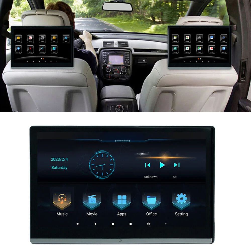 

13,3 дюймовый Android 11 Автомобильный подголовник монитор TV 4K Многофункциональный планшет с сенсорным экраном WiFi/Bluetooth/USB/SD/HDMI вход FM MP5
