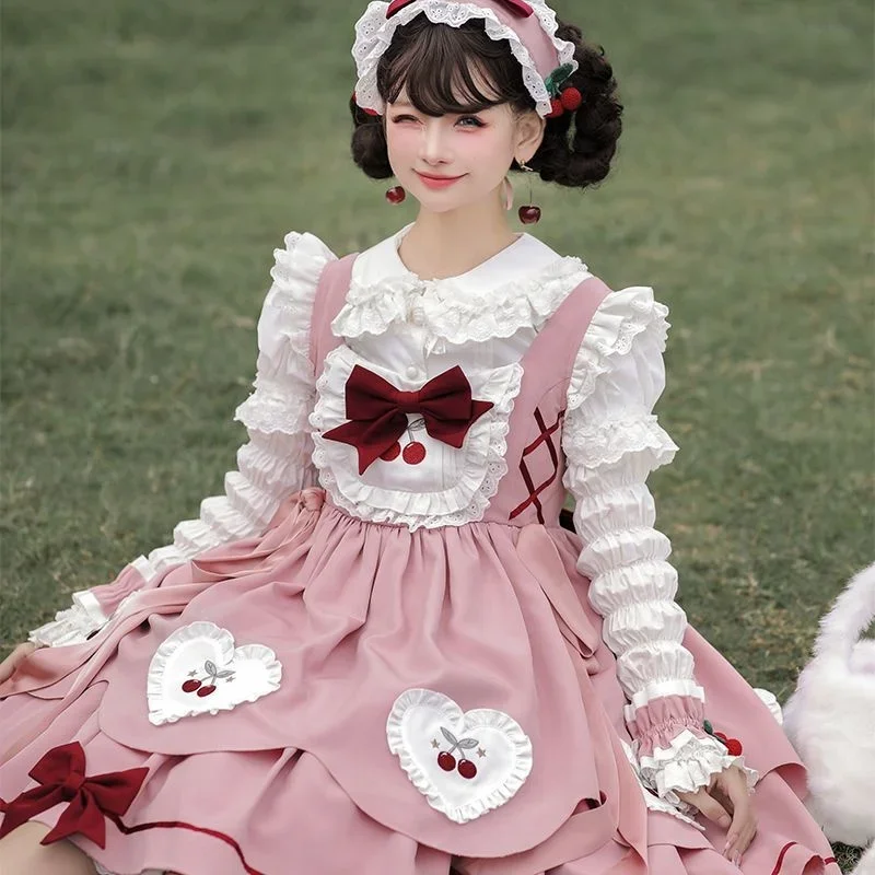 Red Cherry Kawaii Lolita Dress Women Bow Plaid Sweet Cute Party Mini Dress Female French Vintage Suspender Dress 2023 Summer New
Red Cherry Kawaii Lolita Dress Women Bow Plaid Sweet Cute Party Mini Dress Female French Vintage Suspender Dress 2023 Summer New