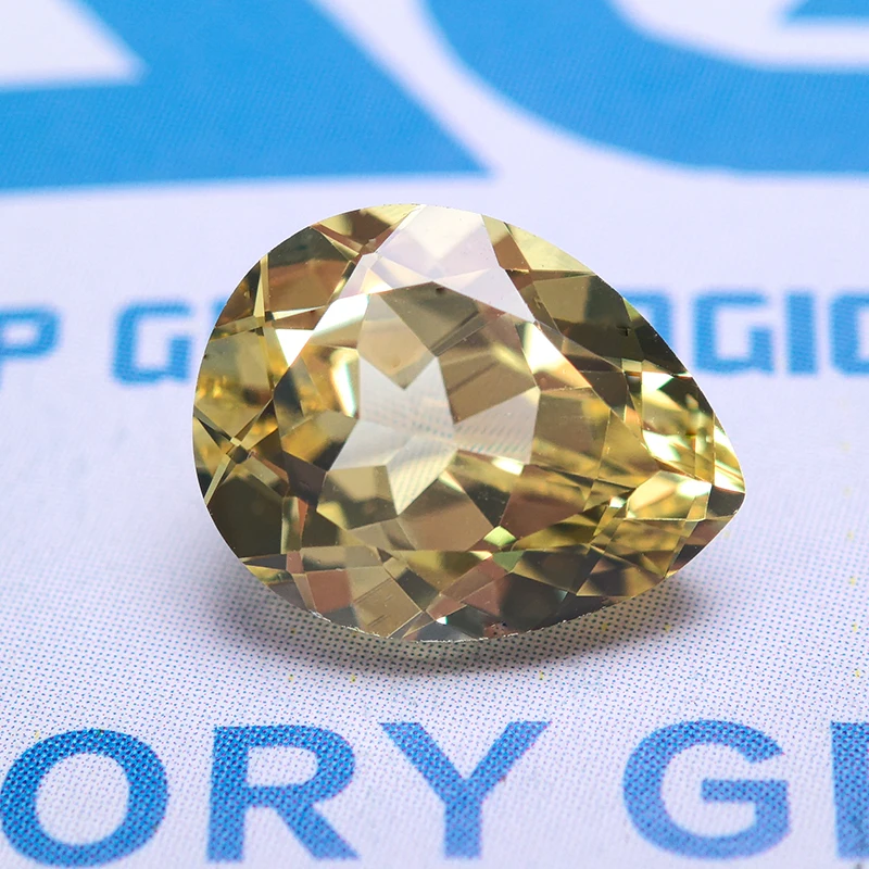 

Lab Grown Sapphire Pear Shaped Canary Yellow VVS1 Charms Diy Advanced Jewelry Making Materials Selectable AGL Certificate