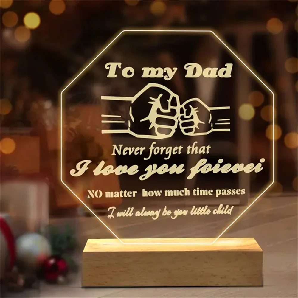 

Customized Text Night Light Personalized Custom Name 3D Light Best Dad&Mom Ever for Father&Mother's Day Anniversary Gifts Decor