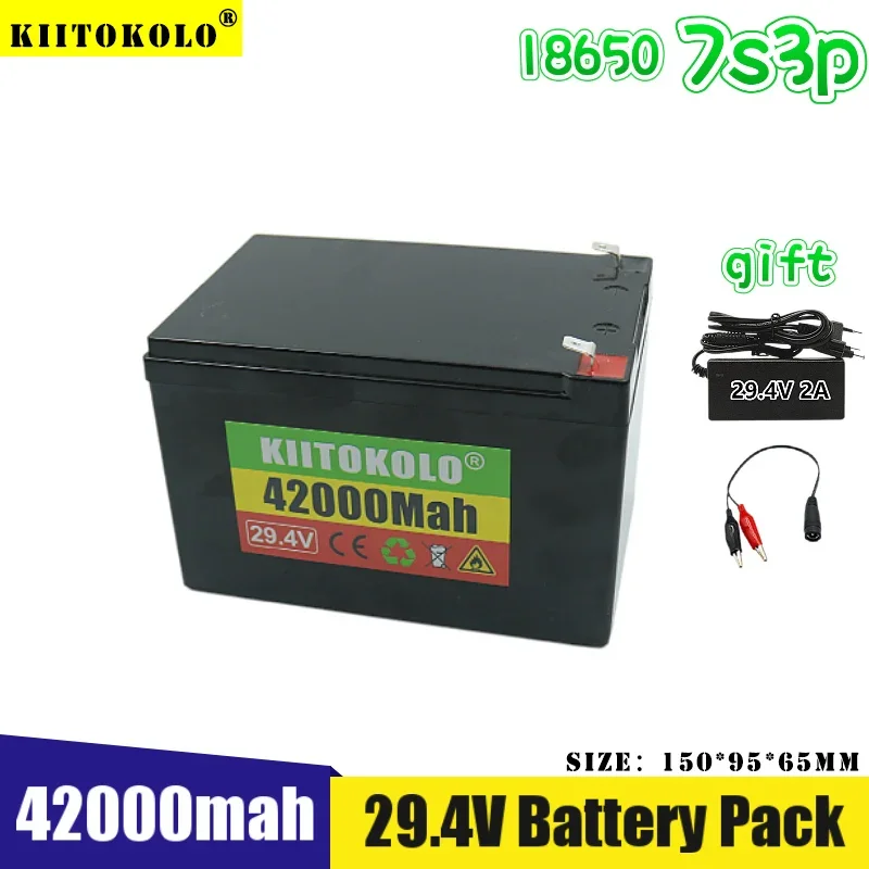 24V 7S3P 42000mAh High-Power 42Ah 18650 Lithium Battery with BMS 29.4V 750W Electric Bicycle Sprayer Battery+29.4V 2A Charger
24V 7S3P 42000mAh High-Power 42Ah 18650 Lithium Battery with BMS 29.4V 750W Electric Bicycle Sprayer Battery+29.4V 2A Charger