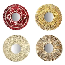 Rattan Plaited Seaweed Art Makeup Mirror Wall Hanging Home Living Room Bedroom Decoration Photography Prop
Rattan Plaited Seaweed Art Makeup Mirror Wall Hanging Home Living Room Bedroom Decoration Photography Prop