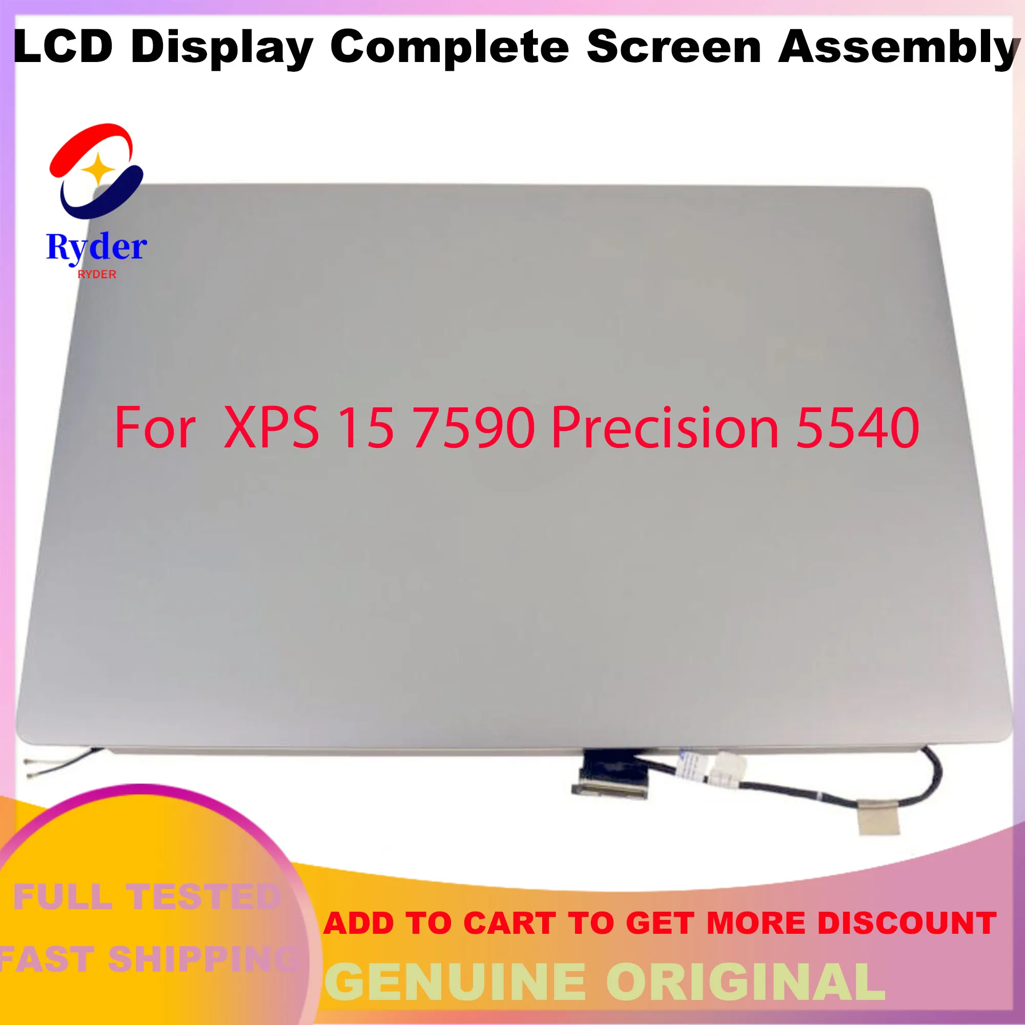 

15.6 Inch LCD Touch Screen Display Complete Assembly UHD 4K 3840*2160 For Dell XPS 15 7590 Precision 5540 FHD DP/N: 09V876