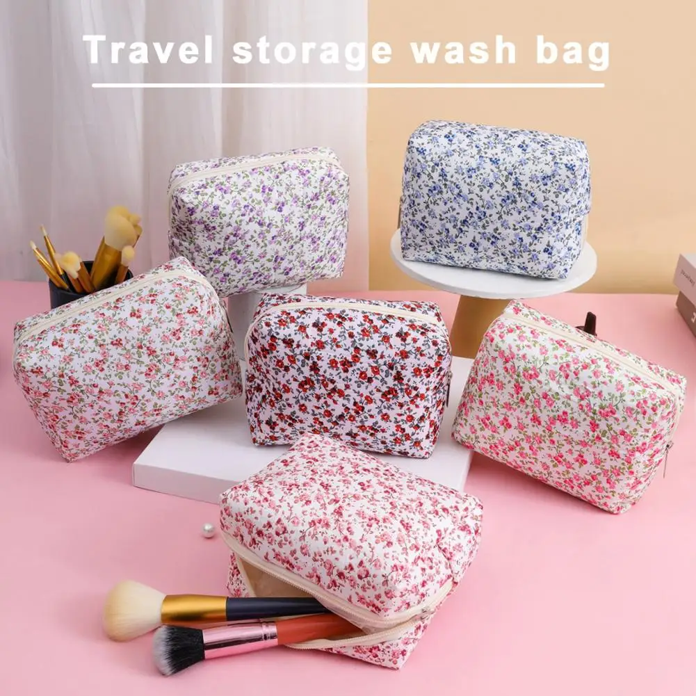 

Floral Makeup Bag Zipper Women Cosmetic Pouch Multifunction Girls Cosmetic Pouch Travel Lipstick Cosmetic Toiletry Organizer