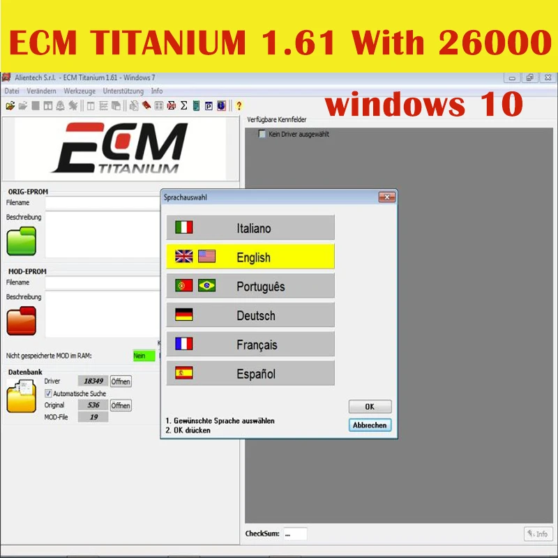 

2024 Hot !ECM TITANIUM 1.61 With 26000 + Driver ECM 18259+ Drivers for ecu tool Send link or CD or USB windows 7/8/10