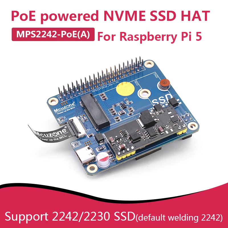Новая модель (A) с питанием по POE, NVME SSD HAT для Raspberry Pi 5, поддержка 2230/2240 SSD
Новая модель (A) с питанием по POE, NVME SSD HAT для Raspberry Pi 5, поддержка 2230/2240 SSD