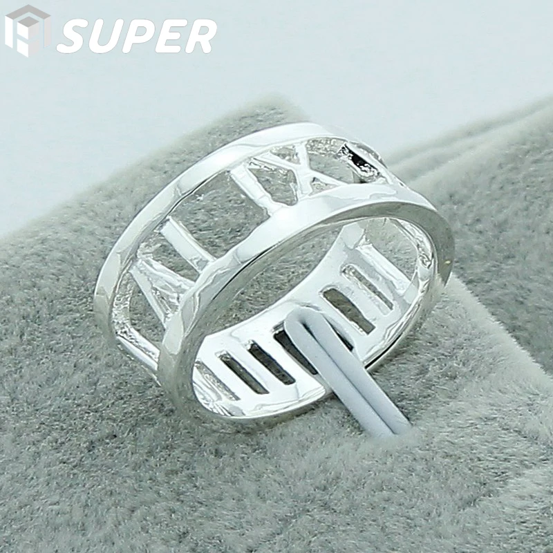 925 Sterling Silver Hollow Roman Numerals Ring For Women Wedding Engagement Party Fashion Charm Jewelry
925 Sterling Silver Hollow Roman Numerals Ring For Women Wedding Engagement Party Fashion Charm Jewelry