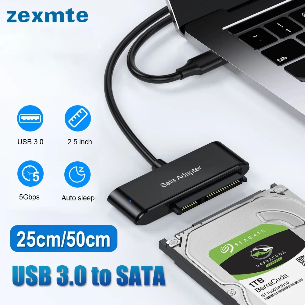 Адаптер Zexmte USB на SATA, Переходник USB 3,0 2,0 на Sata 3 2, кабель-конвертер для 2,5 'внешнего HDD SSD жесткого диска, Sata на USB-адаптер
Адаптер Zexmte USB на SATA, Переходник USB 3,0 2,0 на Sata 3 2, кабель-конвертер для 2,5 'внешнего HDD SSD жесткого диска, Sata на USB-адаптер