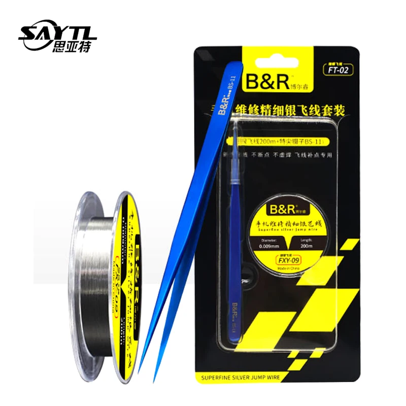 0.009mm Wire Fly Line tweezers for Fix Repair iPhone iPad Phone Motherboard Logic Board PCB Fingerprint Sodering Point Tools
0.009mm Wire Fly Line tweezers for Fix Repair iPhone iPad Phone Motherboard Logic Board PCB Fingerprint Sodering Point Tools