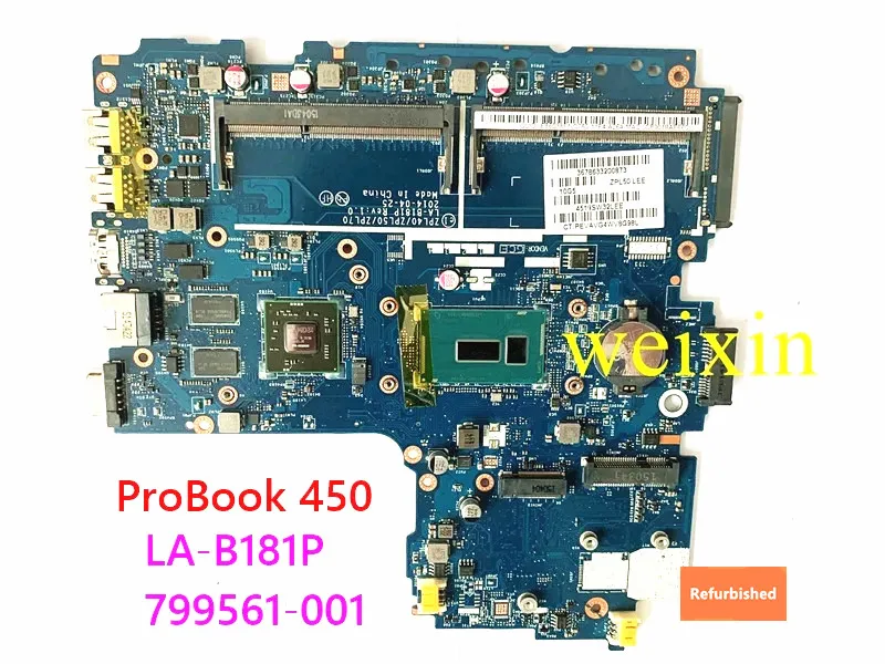 

USED For HP ProBook 450 Laptop Motherboard DSC 2GB i5-5200U G2 DDR3L LA-B181P 799561-001 100% Tested