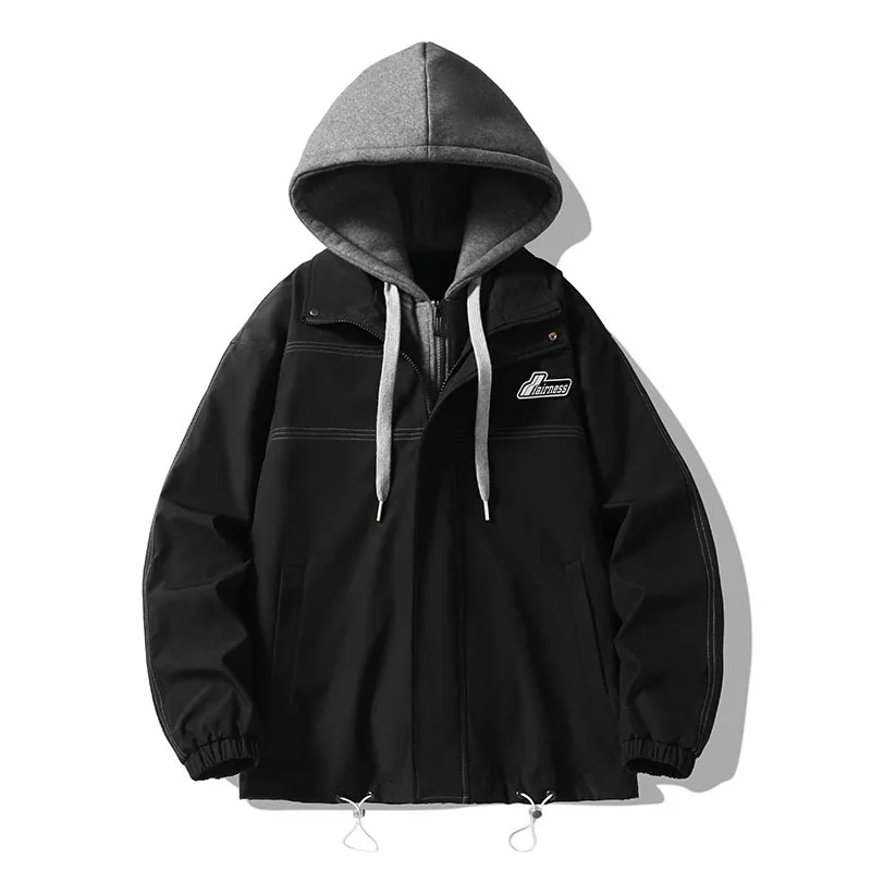 Fashion Mens Cargo Jacket Urban Style Fake Two Piece Loose Fit Jacket And Coat With Hoody Casual Streetwear For Male
Fashion Mens Cargo Jacket Urban Style Fake Two Piece Loose Fit Jacket And Coat With Hoody Casual Streetwear For Male