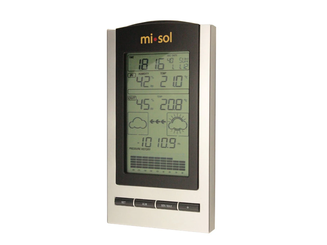MISOL / wireless Weather Station with Outdoor Temperature and humidity sensor LCD display, Barometer WH1150-1
MISOL / wireless Weather Station with Outdoor Temperature and humidity sensor LCD display, Barometer WH1150-1