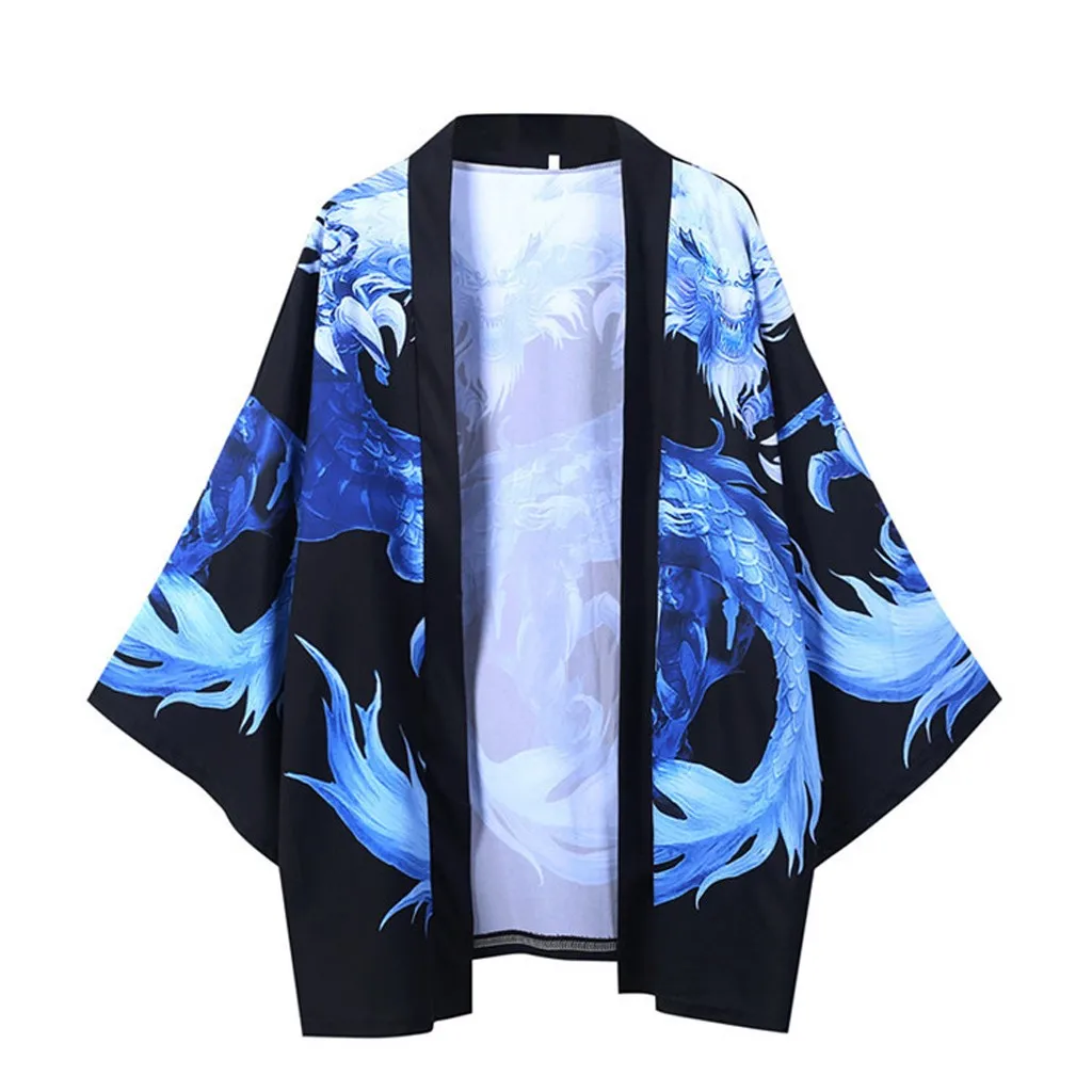 Mens Japanese Style Kimono Shirt Flare Sleeve Dragon Printed Cardigan Bathrobe Oversized Blouse Taoist Robe Cosplay Costumes
Mens Japanese Style Kimono Shirt Flare Sleeve Dragon Printed Cardigan Bathrobe Oversized Blouse Taoist Robe Cosplay Costumes