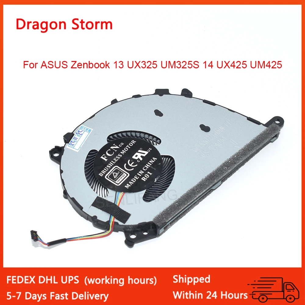 

New Laptop CPU Cooling Fan For ASUS Zenbook 13 UX325 UM325S 14 UX425 UM425 UX425J UM425IA 4Pin 0.5A DC5V DFS5K12214161N