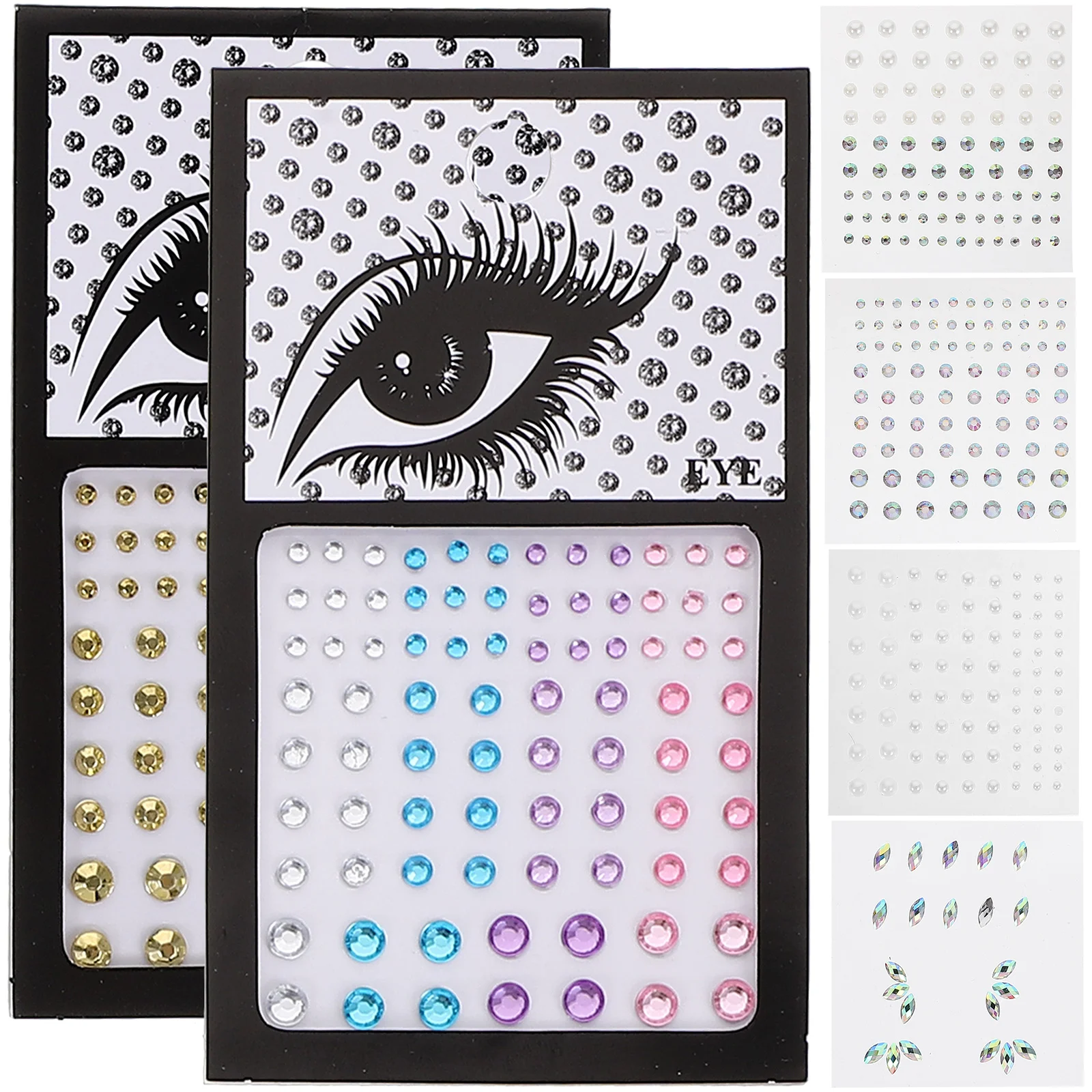 

6 Sheets Women Face Gems Glitter Rhinestone Face Jewels Crystals Face Stickers