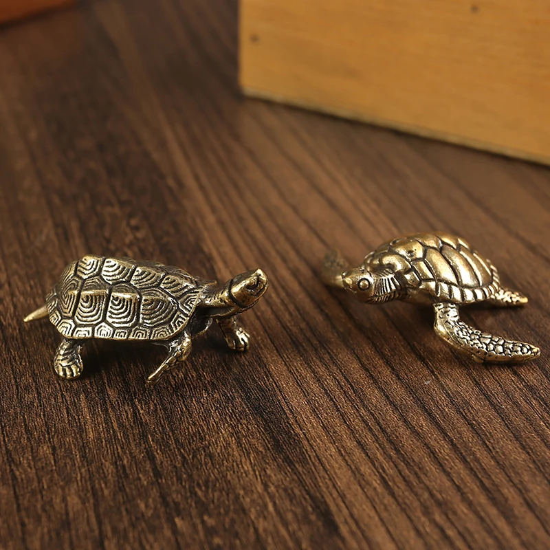 

Маленькие ретро-фигурки черепахи, украшения для дома, антикварные животные из чистой меди, миниатюрные фигурки, поделки, украшение для офиса и рабочего стола