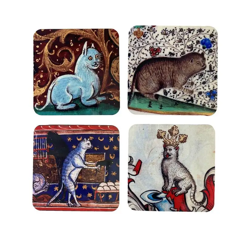 Medieval Cat Coasters Set Of 4 Cat Coasters Home Decor Cups Square Multicolor Beverage Beer Coasters Whimsical Cat Print mats
Medieval Cat Coasters Set Of 4 Cat Coasters Home Decor Cups Square Multicolor Beverage Beer Coasters Whimsical Cat Print mats