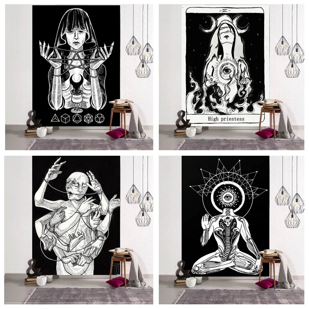 

Home decoration tapestry witch high priest tarot card art room horoscope hippie astrology halloween