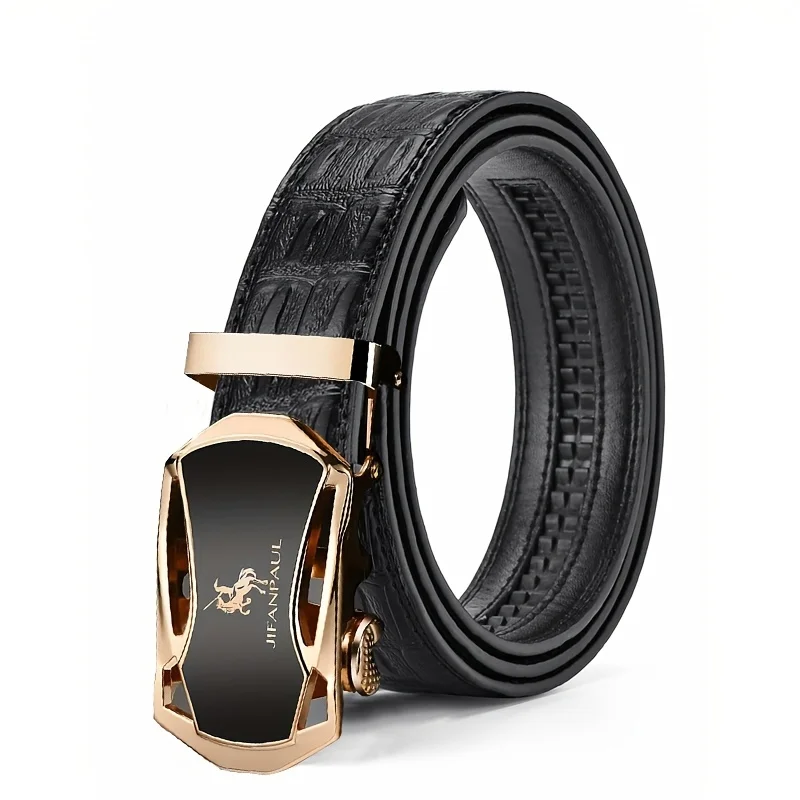 JIFANAUL Men's Famous Brand Belt High Quality Leather Luxury Belt Metal Automatic Buckle Belt Crocodile Pattern Fashion Belt JIFANAUL Men's Famous Brand Belt High Quality Leather Luxury Belt Metal Automatic Buckle Belt Crocodile Pattern Fashion Belt