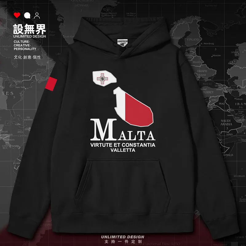 

Malta National Map mens hoodies for men Sportswear long sleeve printed streetwear pullovers men white clothes autumn winter
