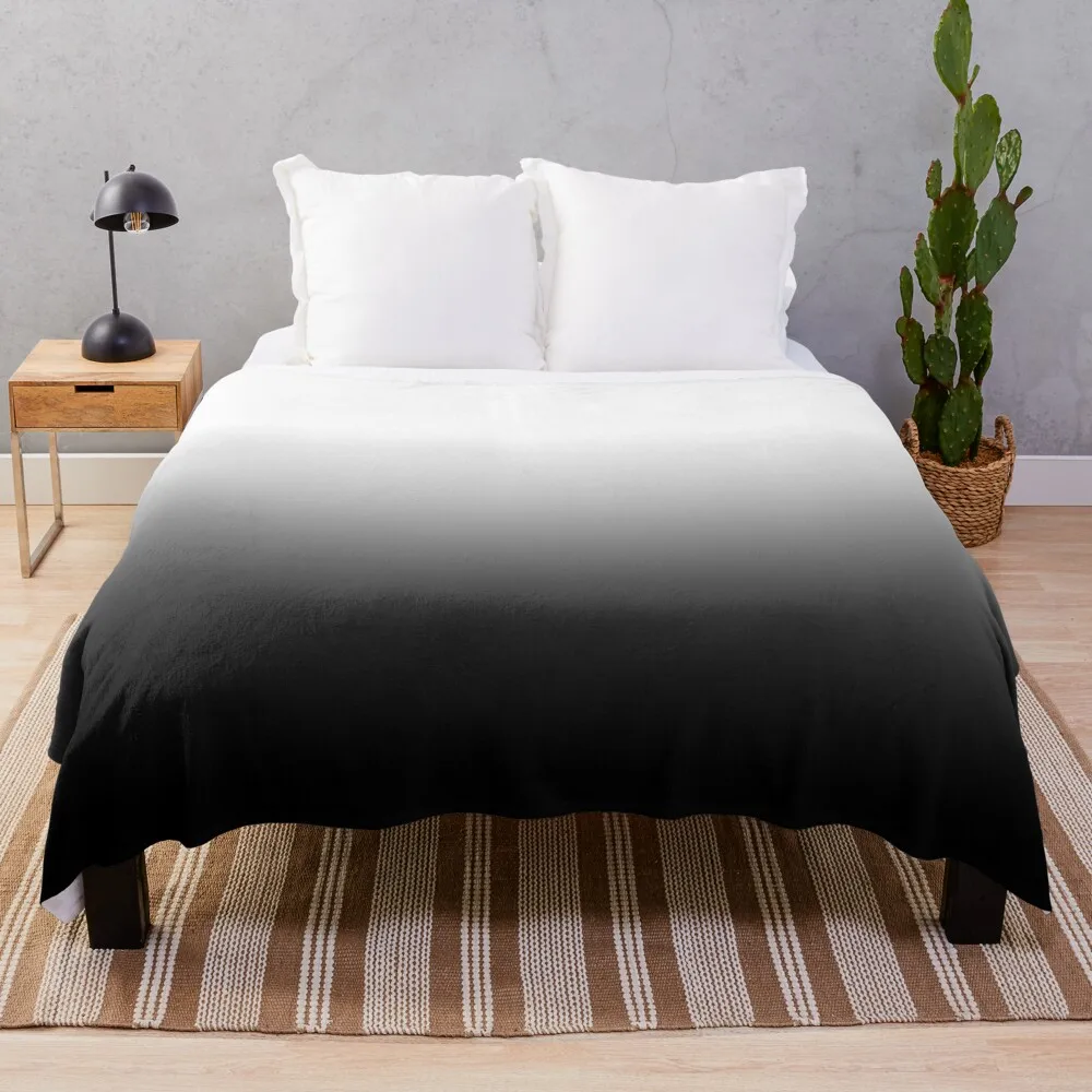 

Black Ombre Gradient Throw Blanket Bed linens Plaid on the sofa Tourist Blankets