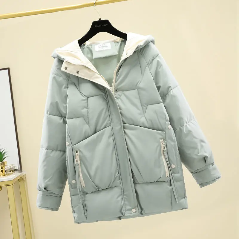 2023 Trendy Winter New Korean Version Loose and Thick Cotton JacketMid Length Hooded Jacket Coat Women Winter Clothes Women
2023 Trendy Winter New Korean Version Loose and Thick Cotton JacketMid Length Hooded Jacket Coat Women Winter Clothes Women