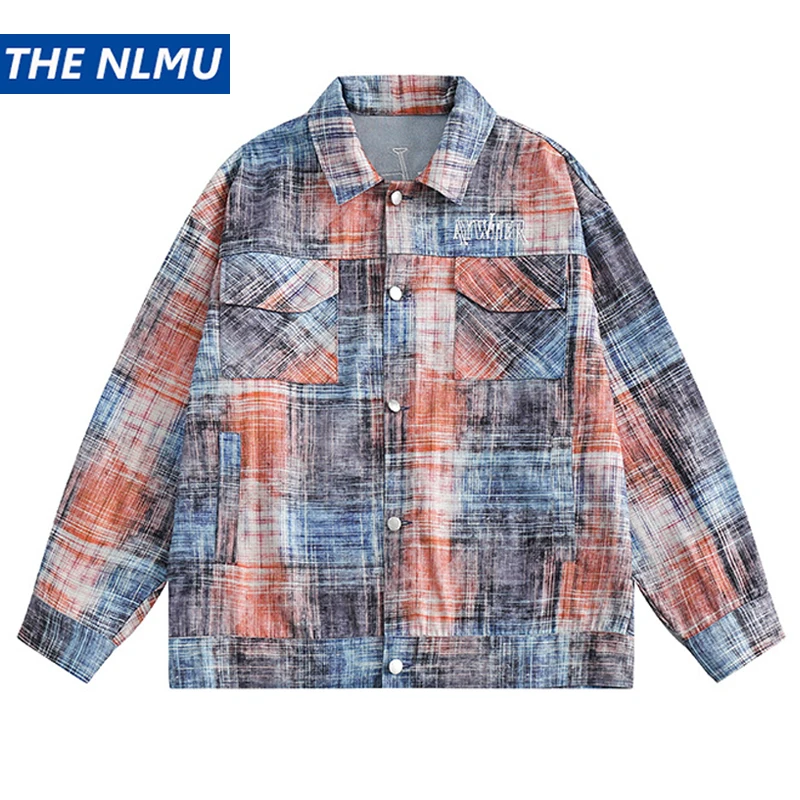 Vintage Plaid Jacket Hip Hop Streetwear Letter Embroidery Coat 2023 Men Autumn Harajuku Cotton Casual Jacket Outwear
Vintage Plaid Jacket Hip Hop Streetwear Letter Embroidery Coat 2023 Men Autumn Harajuku Cotton Casual Jacket Outwear
