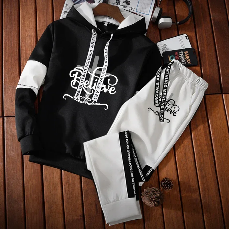 Men's New Autumn/Winter High Quality Printed Hooded Sweatshirt Hoodie + Sweatpants Two Sets Male Outdoor Sportswear Hoodie Set
Men's New Autumn/Winter High Quality Printed Hooded Sweatshirt Hoodie + Sweatpants Two Sets Male Outdoor Sportswear Hoodie Set