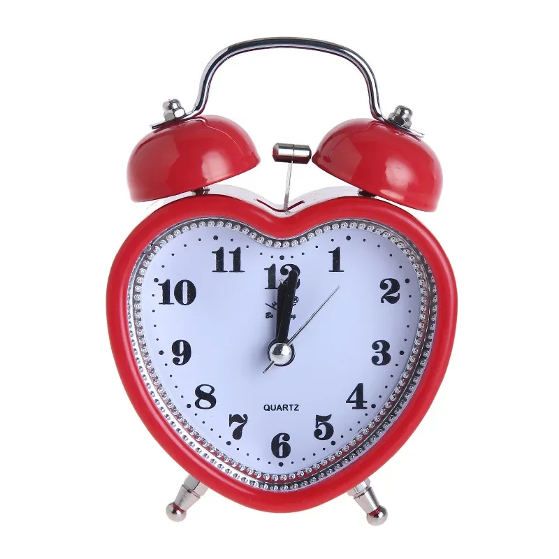 Heart Shape Bell Alarm Clock No Ticking Bell Alarm Clock with Nightlight for Kids Girls Bedroom Home Decor
Heart Shape Bell Alarm Clock No Ticking Bell Alarm Clock with Nightlight for Kids Girls Bedroom Home Decor