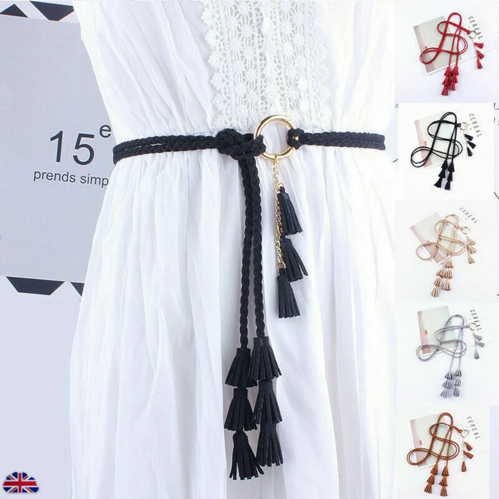 

New Fashion National Style Decorative Jewelry Luxury Design Bohemian Waistband Braided Tassel Belts Tie Strap Woven Waist Rope