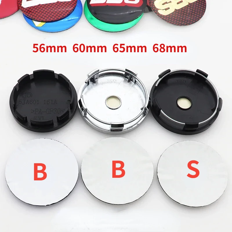 

Newest 3D 4pcs 56mm 60mm 65mm 68mm 88S BS Logo Car Emblem Wheel Center Hub Cap Rim Refit Badge Covers Decoration Sticker