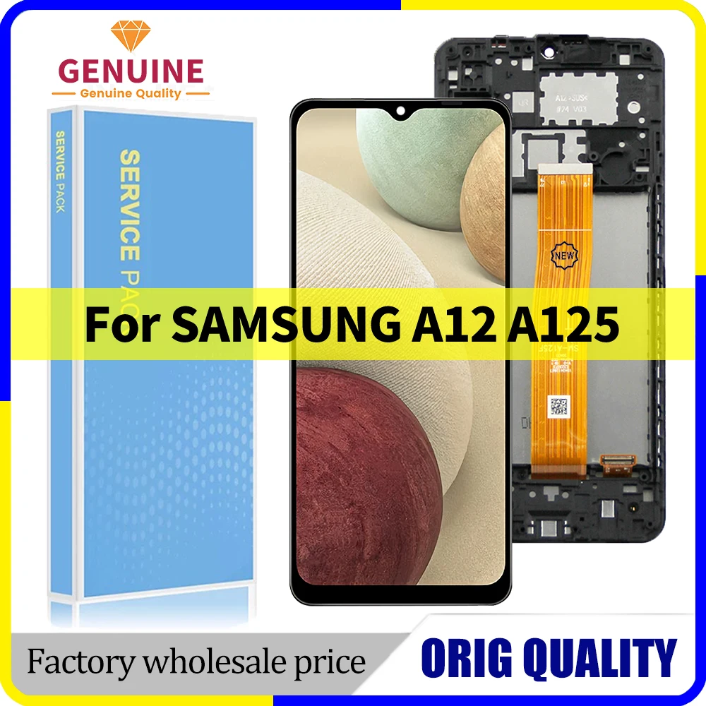 

100% протестированный новый дисплей для Samsung A12 SM-A125F A125M A125F/DS, ЖК-дисплей с сенсорным экраном, дигитайзер в сборе для Galaxy SM-A125F/DSN