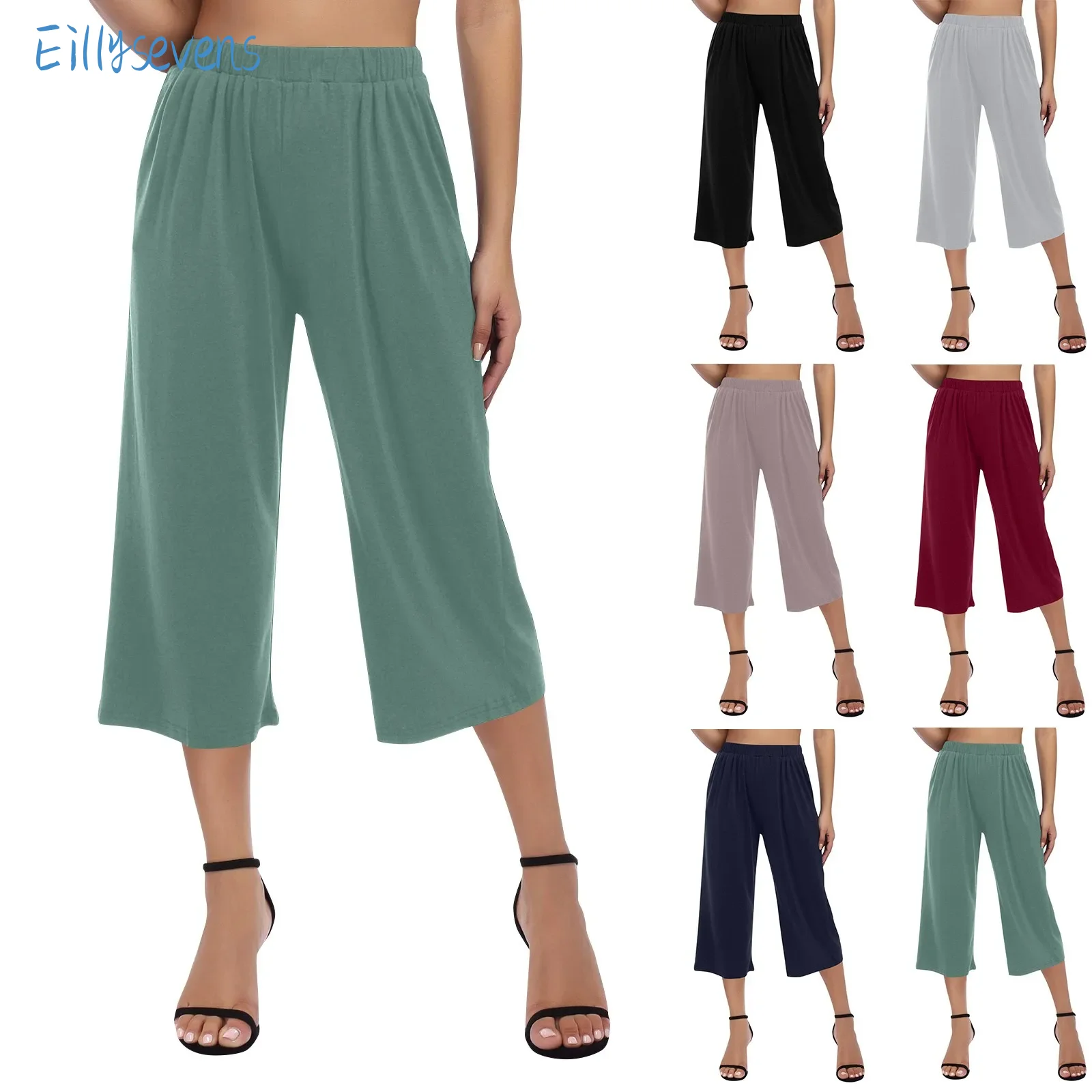 Summer New Cropped Pants Classic Simple Solid Color Comfortable Loose Elastic Waist Straight Wide Leg Pants Daily Casual Capris
Summer New Cropped Pants Classic Simple Solid Color Comfortable Loose Elastic Waist Straight Wide Leg Pants Daily Casual Capris